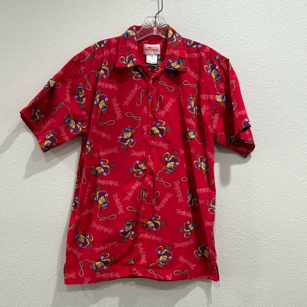 Hostess Twinkies The Kid All Over Print Button Down Shirt Size Med Short Sleeve